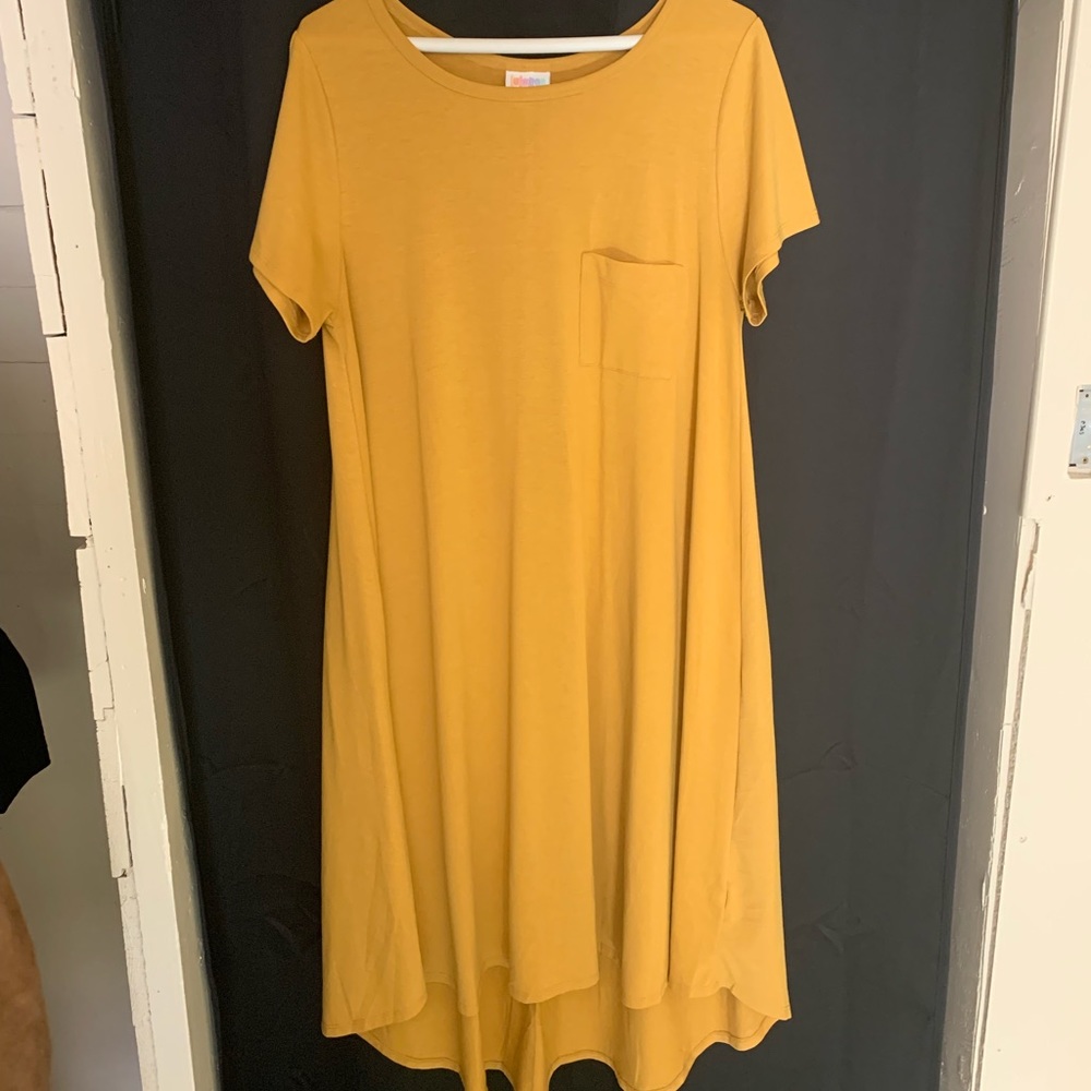 Mustard yellow LuLaRoe Carly Dress